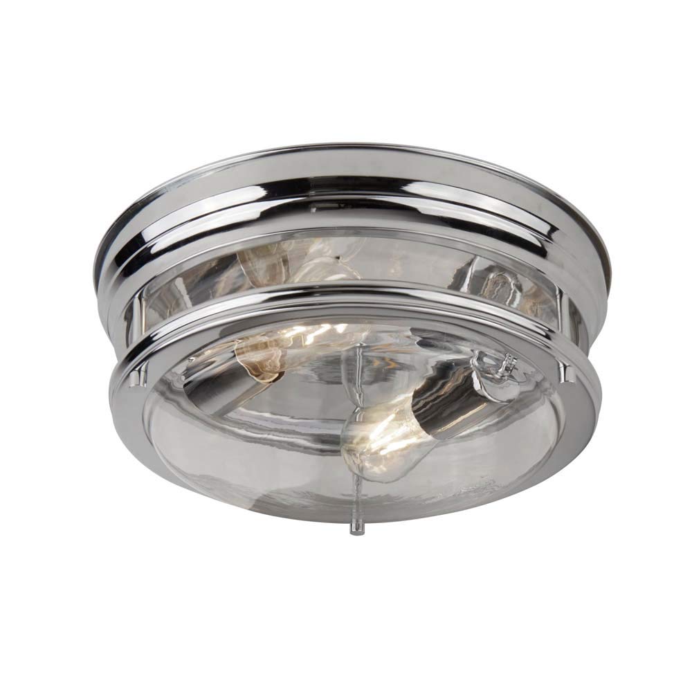 Edinburgh 2Flammige Deckenbündige Leuchte Chrom Mit Klarglas Ip44 Chrom/Clear