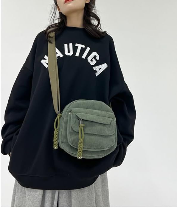 Cute Crossbody Bag Purse for Women, Corduroy Kawaii Shoulder Bag Aesthetic Small Wallet Bag - Image 3
