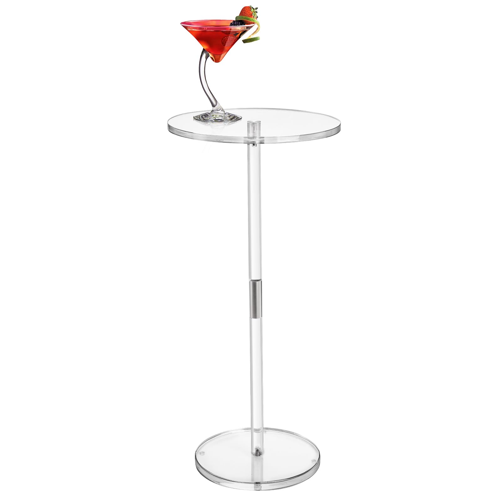 Photo 1 of **MISSING HARDWARE/NO BOX***WRINGKIT Acrylic Drink Table for Small Space, Clear Side End Tables, 10" L x 10" W x 21.3" H, Small Round Drink Table for Living Room, Bathroom, Office, Drinks Stand Side Tables