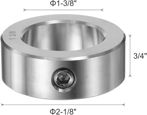 Miniatura 2 de uxcell Juego de collares de tornillo de 1-38 pulgadas de diámetro interior 304 collares de eje de acero inoxidable, 2-18 pulgadas de diámetro