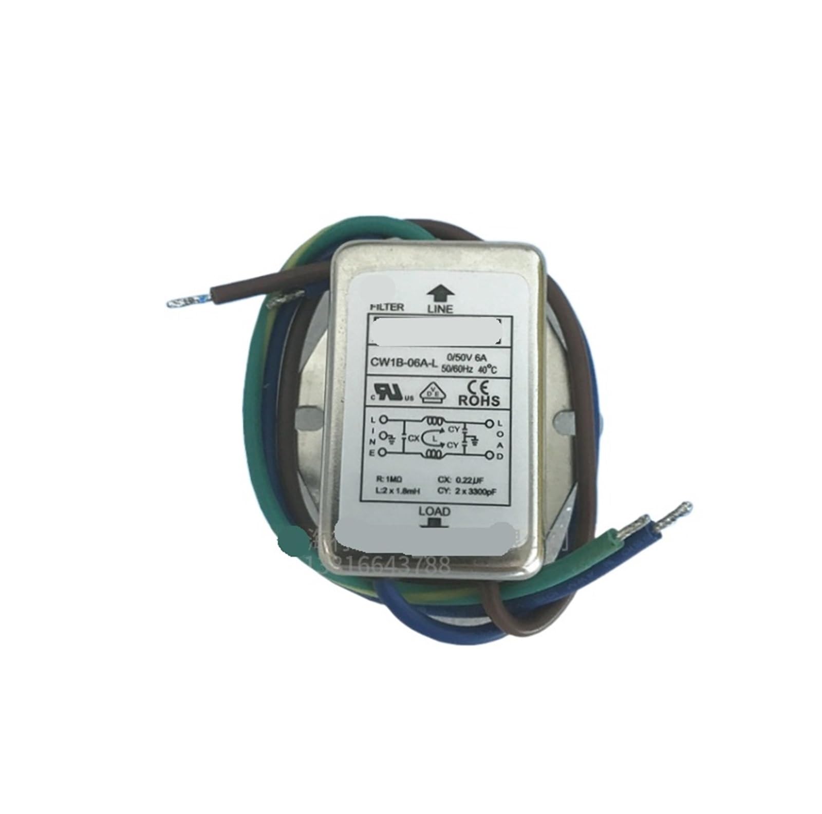 Filtre DC DC CW1B-6A-L anti-parasite 0/50V pour lissage de courant résiduel