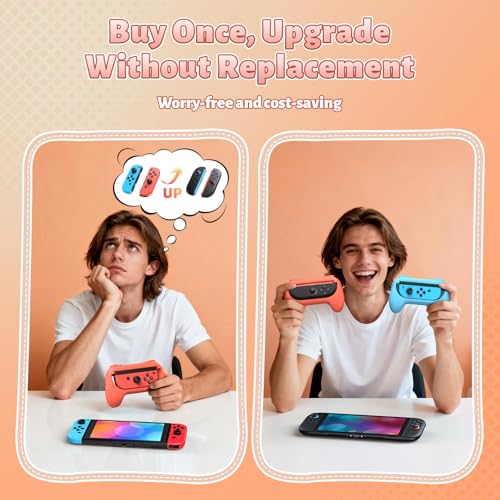 Image of FASTSNAIL Switch Controller Grips for Nintendo Switch 2 /1 /OLED for Joy-Con | Switch Joypad Holder Handle Kit, Wear-Resistant & Anti-Slip, Ergonomic Design, Switch Grip for Joycon 2 /1 Accessories, 2 Pack