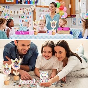 Tellingyou 18 pcs flower picture frame craft kit spring crafts flower pot diy wood picture frames with 2 gems stickers for mothers day gift kidstulip shape  urban country home decor