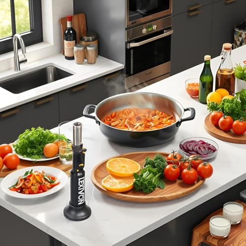 Image of LEXIVON Butane Blow Torch, Refillable Upright Lighter with Adjustable Flame and Pro-Grade Aluminum Tank | Ideal for Soldering and Kitchen Tasks (LX-760)