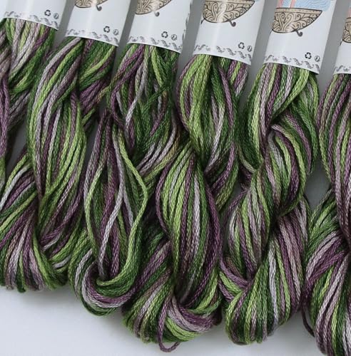 Image of KCS Big skeins of 25 Meters Size 25 Color Variegated Cross Stitch Stranded Threads,6 skeins,4505