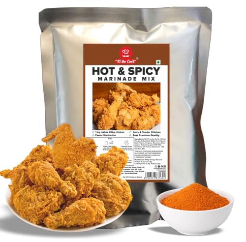 Image of EL The Cook Hot and Spicy Marinade Mix 1kg| Restaurant style Fried Chicken Marination Masala makes 20kg Chicken | For Restaurants, Cloud Kitchens, Cafes, QSRs | FSSAI, 1 KG