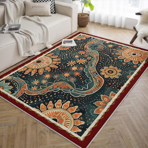 Tapis abstrait lavable et résistant aux taches