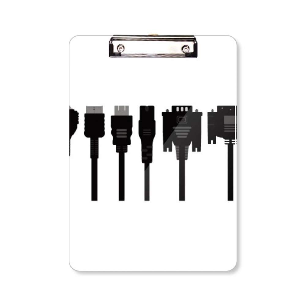Câble de charge et porte-bloc dossier A4 noir avec pince de support