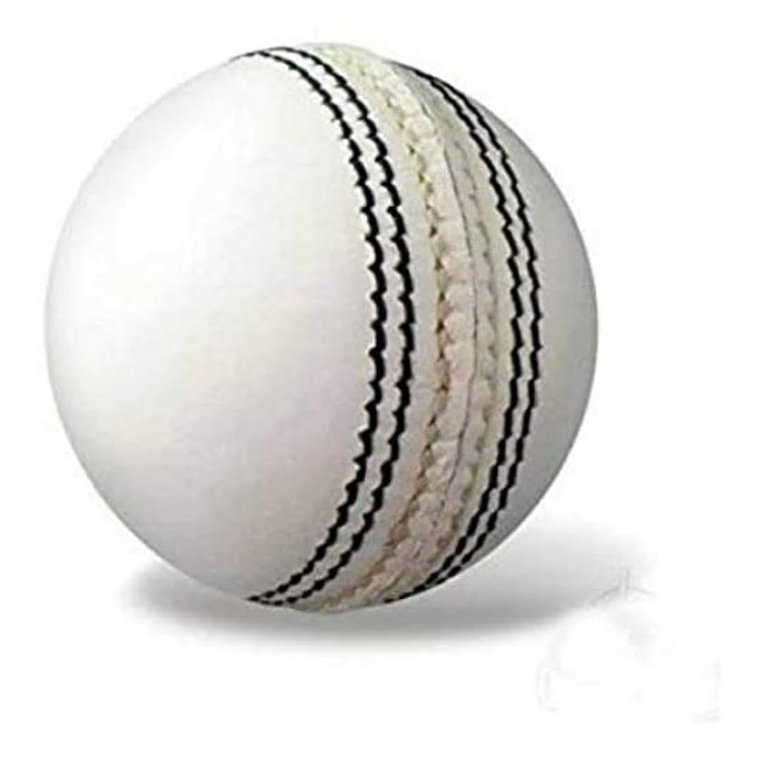 Kalindri Sports Four-Piece Type Leather Cricket Ball for Competition Practice (White, Pack of 6)