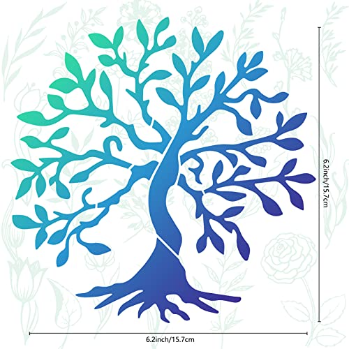 GORGECRAFT 6.3 Inch Tree Metal Stencils Tree of Life Stencil Natural Plants Stainless Steel Decoration Drawing Templates Journal Tool for Painting Wood Burning Pyrography and Engraving Crafts - Image 3