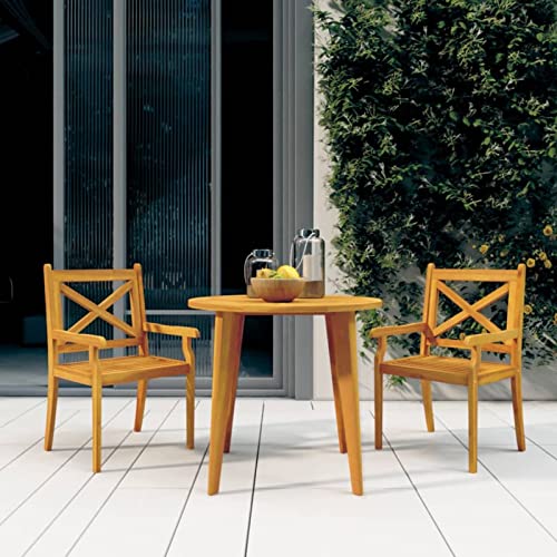 Xichuzi Sillas de Comedor de jardín 2 uds, Sillas Terraza, Sillas Terraza Exterior, Sillas Exterior, Butaca De Exterior, Silla Playa, Madera Maciza de Acacia