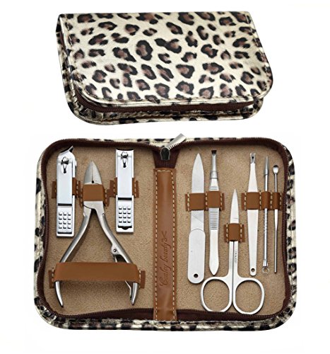 Keiby Citom Professional Stainless Steel Nail Clipper Travel & Grooming Kit Nail Tools Manicure & Pedicure Set of 12pcs with Luxurious Case (Rose Gold.)