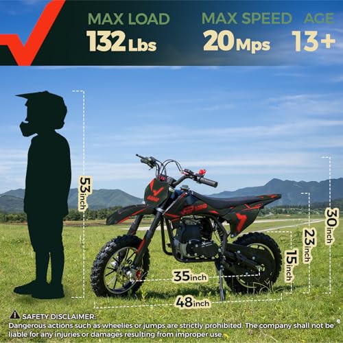 image for FRP FX40-Ogemaw Kids Dirt Bike, 40CC 4-Stroke Gas Powered Mini Dirt Bi