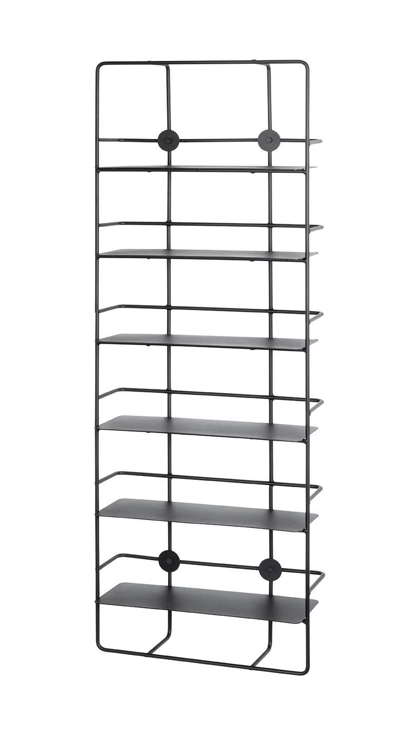 HAKU Wall Rack black, Metal - Dim.: W 37 x H 103 x D 14 cm, Style: Modern
