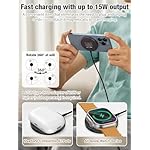 3 in 1 Magnetic Wireless Charging Station, 15W Fast Charger Compatible with iPhone 17/16/15/14/13/12 Series, Apple Watch 9-2/SE, AirPods Pro 3/2/1, for Bedside Desk Travel Home Office (Black) - Image 2