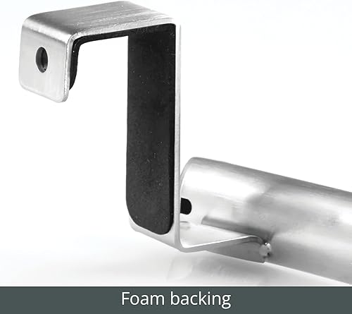 Miniatura 6 de mDesign Barra de toalla curvada de acero sobre la puerta, colgador para armario o armario, soporte para cocina, baño, sostiene toallas de