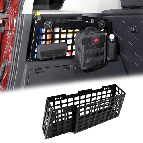 LLKUANG Trunk Organizer Left Side Tray Alloy Black Multifunction Storage Box for Toyota FJ Cruiser 2007-2021 Car Trunk Bag Rack(without logo)