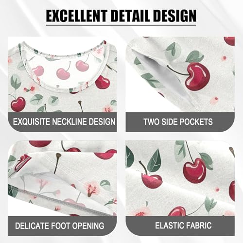 Cherry Fruit Pajama Set Pajamas Sleepwear Nightwear Loungewear Clothes Set B04033454