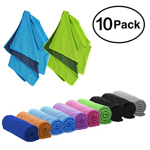 DARUNAXY 4pack Evaporative Cooling Towels 40"x12",Snap Cooling Towels for Sports, Workout, Fitness, Gym