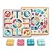 Queta 2-en-1 Ludo Juego de Mesa de Madera Juego de tráfico Urbano Juego de Tablero de ajedrez Volador de Doble Cara para niños y niñas de 3 a 8 años