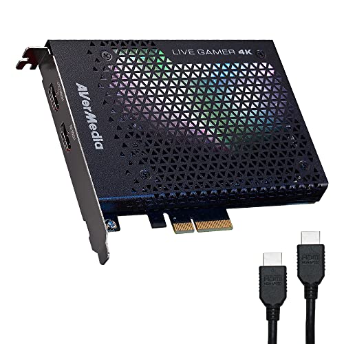 AVerMedia 4K-Live-Gamer, 4Kp60 HDR-Passthrough, PCI-E, extrem niedrige Latenzzeit, ideal für Xbox, PlayStation und PC, PowerDirector 15 enthalten (GC573)
