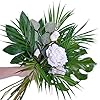 Artificial Areca Palm Leaves, 8 Pcs Faux Tropical Palm Tree Leaves Stems for Floral Arrangement, Hawaiian Luau, Jungle Beach Wedding Party Decor, 28 Inches Tall