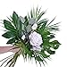Artificial Areca Palm Leaves, 8 Pcs Faux Tropical Palm Tree Leaves Stems for Floral Arrangement, Hawaiian Luau, Jungle Beach Wedding Party Decor, 28 Inches Tall