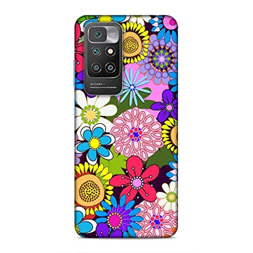 Image of Printed Mobile Back Hard Case Cover for Xiaomi Redmi 10 Prime | Multi Flower, Colourful Flower, A-2182