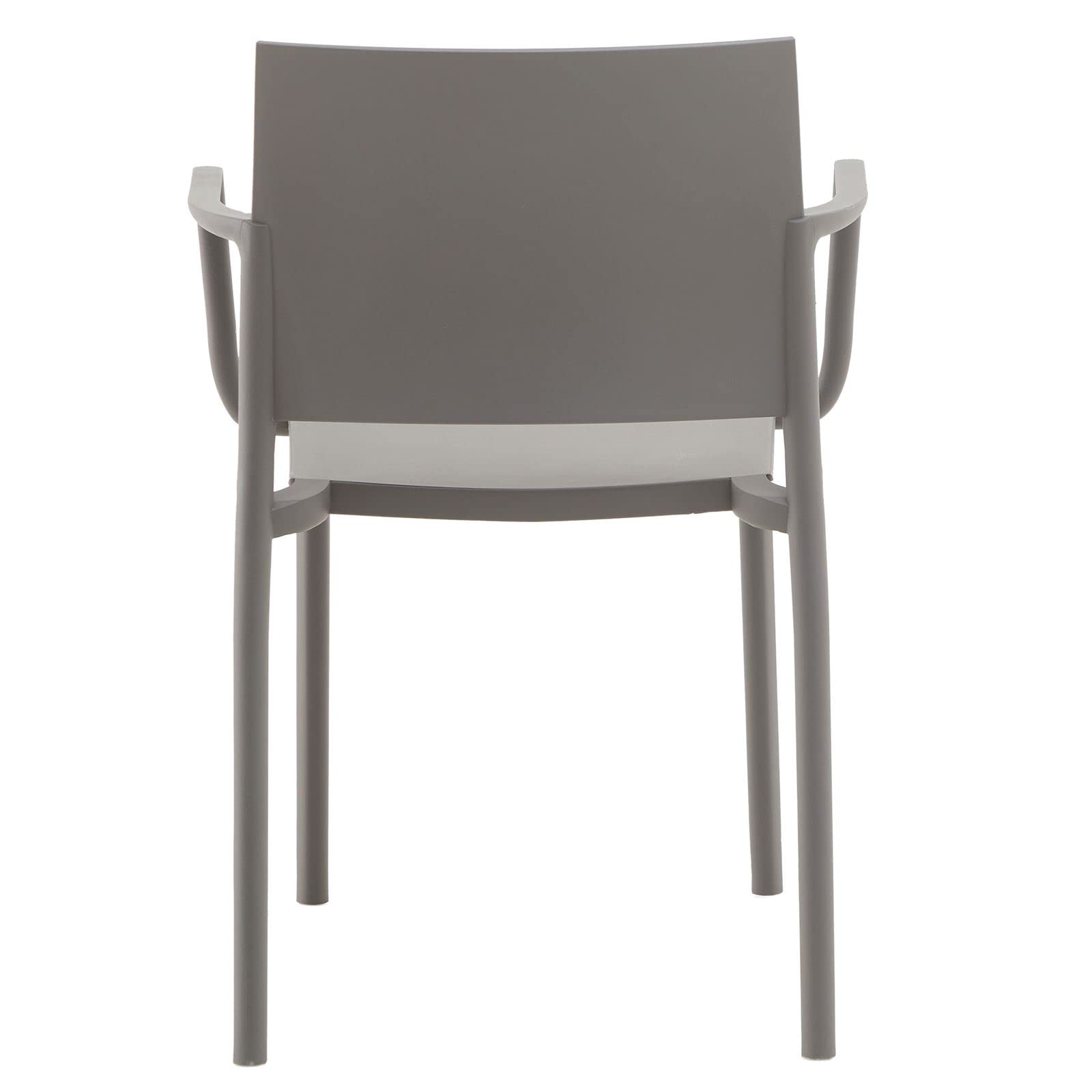 Silla de jardín Terra en juego de 4 unidades, apilable, gris – Silla de terraza de plástico resistente a los rayos UV, silla ligera para interior y exterior, silla de balcón de polipropileno