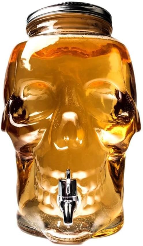Image of Bellemax 4 Liter Skull Premium Juice and Water Glass Pitcher jug with Lid and Jug Romantic Style Water jug with Handle hot Cold Water, Milk and Juice Beverage Carafes 4000ML (TM-16)