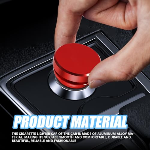 Image of Car Cigarette Lighter Plug Cover, Car Cigarette Lighter Dust Covers, Aluminum Alloy Cigarette Lighter Socket Cover Cap, Waterproof Plug Decoration Cover for Most Cars SUVs Trucks