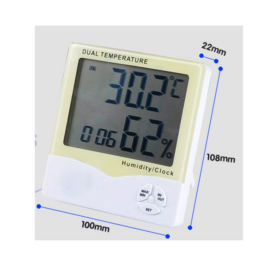 Cyfrowy termometr z higrometrem do użytku w pomieszczeniach, z pomiarem wilgotności powietrza, dokładnym monitorem temperatury, wilgotności, do domu, biura, szklarni, ogrodu wewnętrznego