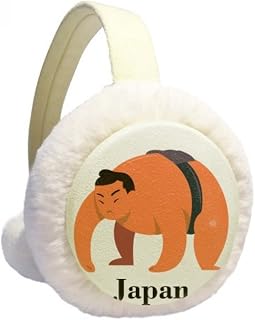Protetor de orelhas de inverno tradicional japonês Sumo Wrestting com cabo de lã peluda para uso ao ar livre