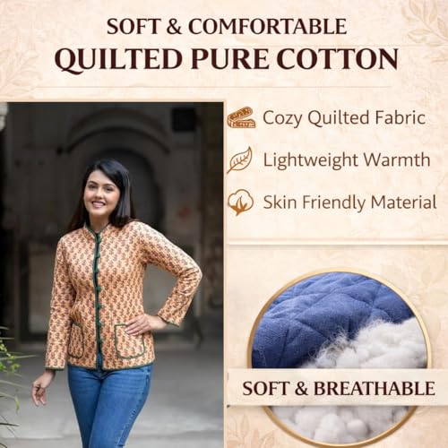 Image of Jackets for women | Cotton Quilted Reversible Short Jacket | Double Sided Warm Outerwear Coat for women |Jacket for women winter wear