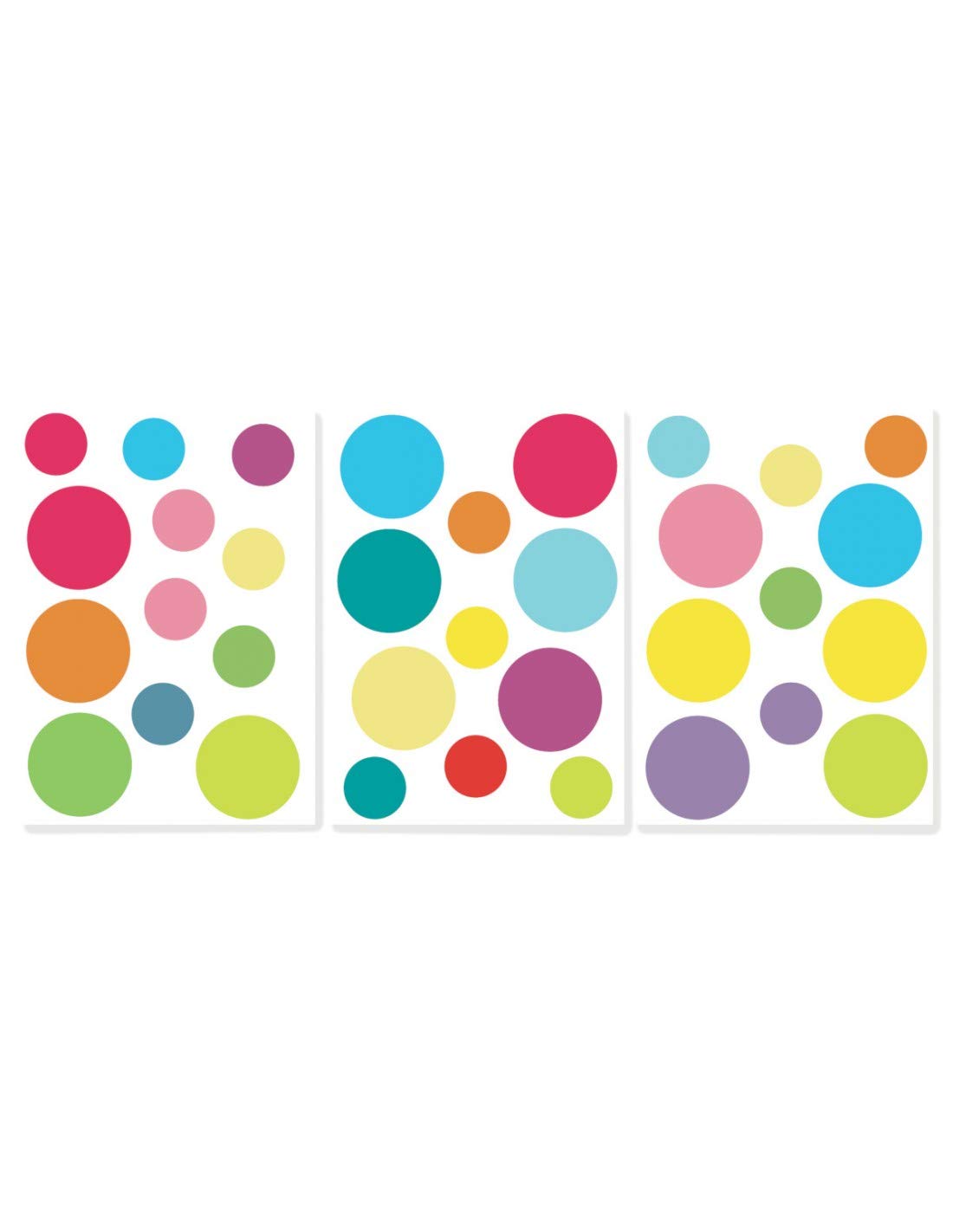 Sticker mural ronds couleurs 3 planches A4 pour masquer les imperfections d'un mur