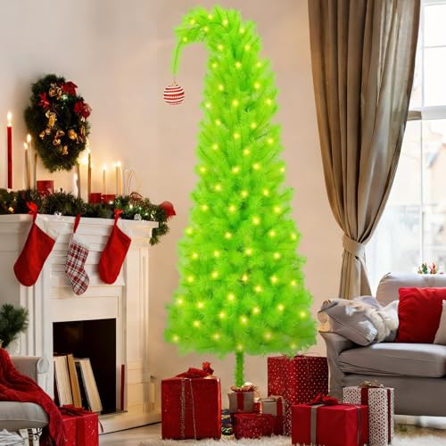 Whimsical Pine Needle Grinchie Christmas Tree Set