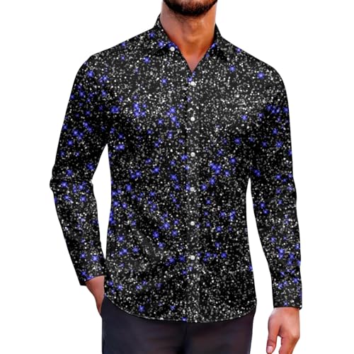 Ropa AñOs 80 Disfraz Hombre, Camisa De Vestir CláSica para Hombre con DiseñO Elegante Y Tejido CóModo para Ocasiones Informales Y Formales
