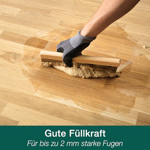 Bona Home Parkett Fugenkitt 1 L, Parkett Fugenfüller, Parkettfugenmasse, wasserbasierte Füllmasse, Holzpaste, Holzkitt, schleifbar, gute Füllkraft