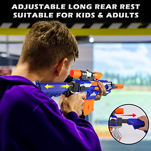Elektrische Spielzeug Pistole für Kinder - VATOS Automatisch Blaster Gun Sniper 100 Darts mit Scope | Sniper Gewehr Einstellbare Hintere Auflage Geschenke für Jungen Mädchen 6-12 Jahre alt Kinder