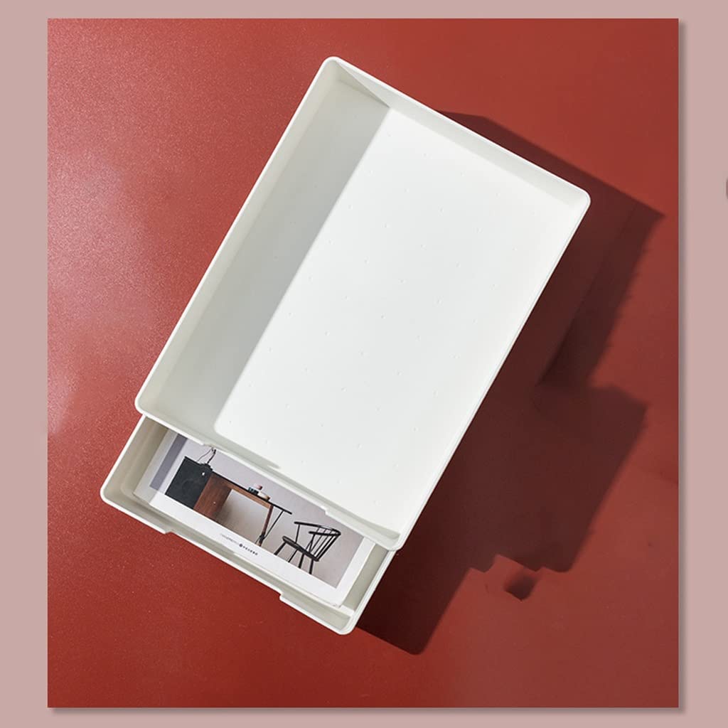 AVFORA Support de stockage de fichiers Organisateur de bureau Étudiant Papeterie Bureau Bureau Boîte de classification de fichiers Boîte de rangement de bureau empilable Porte-fichiers blanc
