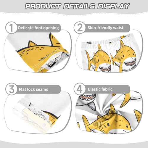 Toddler Girls Leggings Printed Yoga Pants Leggings Yellow Shark for Kids3