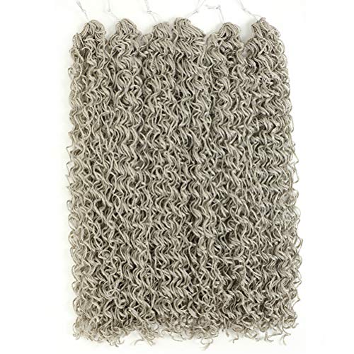 6Packs Curly Box Braid Crochet Hair 28 Inch ZiZi Braids Synthetic Braiding Hair Extensions（#Grey ）