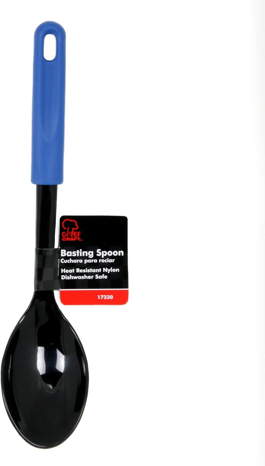 Chef Craft Basic Nylon Basting Spoon, 11.5 inch, Blue/Black