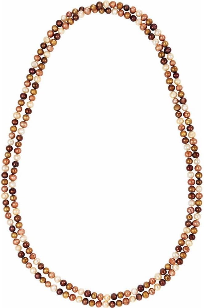 Freshwater Cultured Dyed Chocolate Pearl Rope Strand Necklace Fine Jewelry for Women Gifts for Her, 72"
