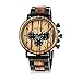 BOBO BIRD Herren Uhr Multifunktions Chronograph Analog Quarz Armbanduhr mit Datum und Leuchtzeiger Holz-Edelstahl Uhrenarmband Business Casual Holzuhr mit Holz Geschenkbox Quarzuhr für Herren