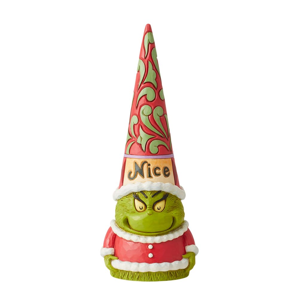 Enesco Jim Shore Naughty/nice Grinch Gnome Figurine, Multicolor, 8.25 In H X 2.75 In W X 3.25 In D