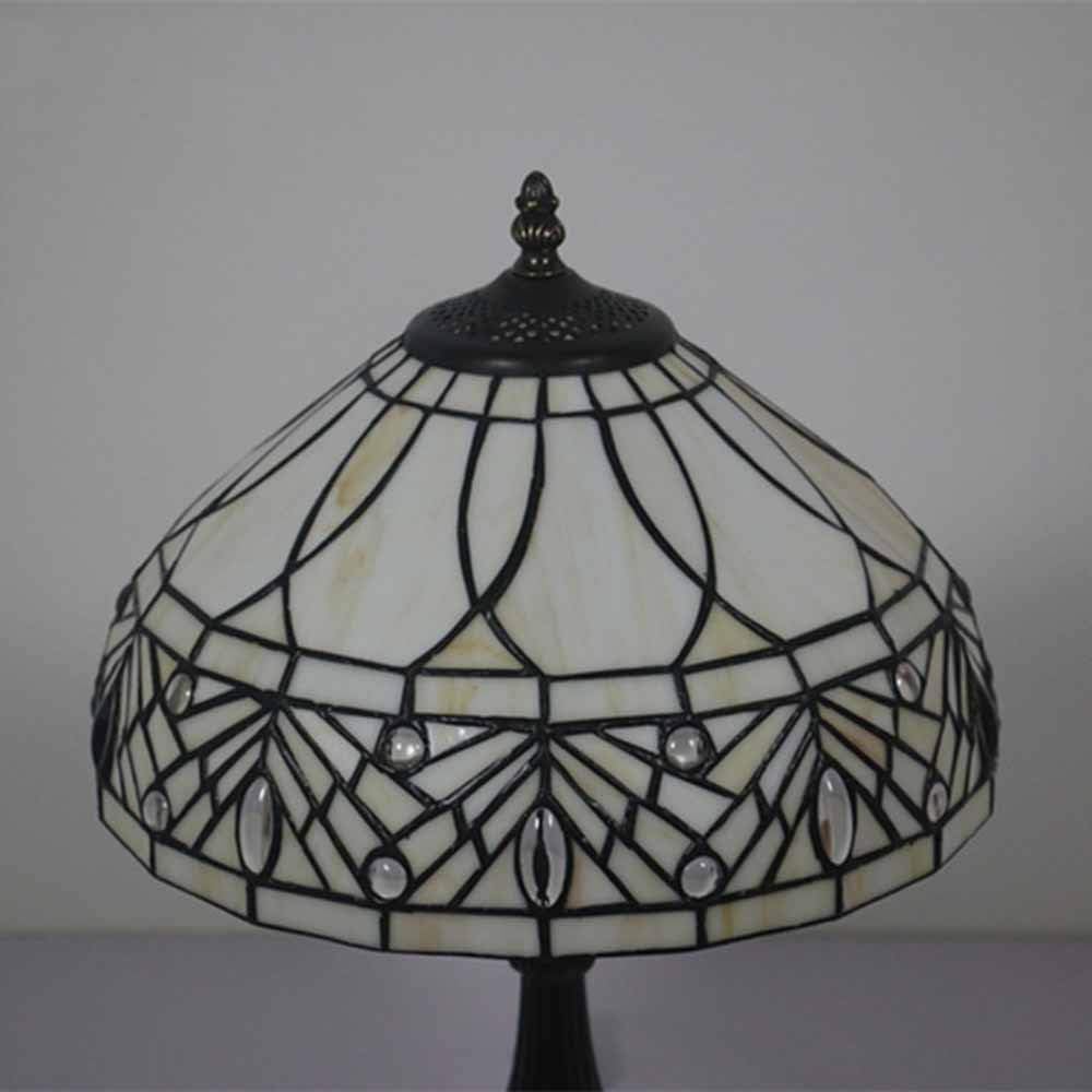 12 Inch Tiffany Style Glass Painting Table Lamp Baroque European Handmade Style Decorative for Bedroom Living Room Bedside Table Reading Lamp