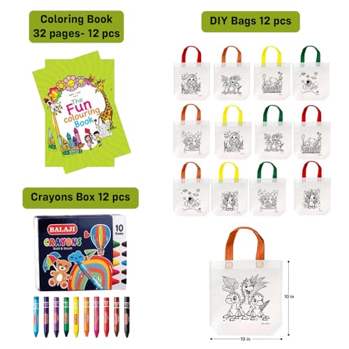 Image of Party Propz Return gifts for Birthday - 36 Pcs, Partyfavors Pack,DIY Bags,Crayon Box, Coloring Books, Birthday Return Gifts For Kids, Return Gifts For Birthday, return gift for kids age 6-10
