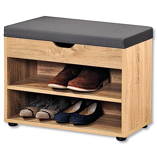 Kesper Schuhschrank mit Sitzkissen, Material: Faserplatte, Maße: B60 x H45 cm x L30 cm, Farbe: Braun 15924 13