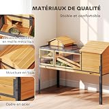 PawHut enclos bois à 2 étages pour tortue terrestre, 128 cm photo 6